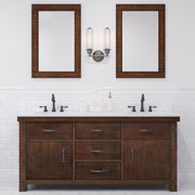 AB72CW03RS - Aberdeen 72 In. Double Sink Pre-Assembled Farmhouse Style Bathroom Vanity With 1" Carrara White Marble Top
