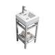 Kube Bath AC16 Cisco 16" Chrome Free Standing Stainless Steel Console Single Sink Bathroom Vanity with Reinforced Acrylic Composite Top