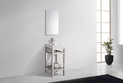 Kube Bath AC16 Cisco 16" Chrome Free Standing Stainless Steel Console Single Sink Bathroom Vanity with Reinforced Acrylic Composite Top - view 3