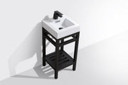 Kube Bath AC16-BK Cisco 16" Matte Black Free Standing Stainless Steel Console Single Sink Bathroom Vanity with Reinforced Acrylic Composite Top - view 4