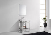 Kube Bath AC24 Cisco 24" Chrome Free Standing Stainless Steel Console Single Sink Bathroom Vanity with Reinforced Acrylic Composite Top - view 3