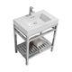 Kube Bath AC30 Cisco 30" Chrome Free Standing Stainless Steel Console Single Sink Bathroom Vanity with Reinforced Acrylic Composite Top