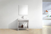 Kube Bath AC30 Cisco 30" Chrome Free Standing Stainless Steel Console Single Sink Bathroom Vanity with Reinforced Acrylic Composite Top - view 2