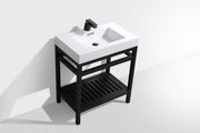 Kube Bath AC30-BK Cisco 30" Matte Black Free Standing Stainless Steel Console Single Sink Bathroom Vanity with Reinforced Acrylic Composite Top - view 4