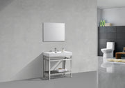 Kube Bath AC36 Cisco 36" Chrome Free Standing Stainless Steel Console Single Sink Bathroom Vanity with Reinforced Acrylic Composite Top - view 3