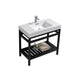 Kube Bath AC36-BK Cisco 36" Matte Black Free Standing Stainless Steel Console Single Sink Bathroom Vanity with Reinforced Acrylic Composite Top