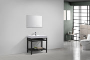 Kube Bath AC36-BK Cisco 36" Matte Black Free Standing Stainless Steel Console Single Sink Bathroom Vanity with Reinforced Acrylic Composite Top - view 4