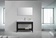 Kube Bath AC48-BK Cisco 48" Matte Black Free Standing Stainless Steel Console Single Sink Bathroom Vanity with Reinforced Acrylic Composite Top - view 2