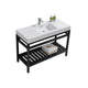 Kube Bath AC48-BK Cisco 48" Matte Black Free Standing Stainless Steel Console Single Sink Bathroom Vanity with Reinforced Acrylic Composite Top