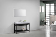 Kube Bath AC48-BK Cisco 48" Matte Black Free Standing Stainless Steel Console Single Sink Bathroom Vanity with Reinforced Acrylic Composite Top - view 4