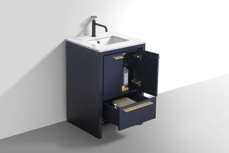 Kube Bath AD624BLUE Dolce 24" Blue Free Standing Single Sink Bathroom Vanity with Quartz Top - view 5