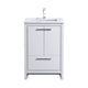 Kube Bath AD624GW Dolce 24" High Gloss White Free Standing Single Sink Bathroom Vanity with Quartz Top