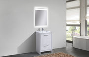 Kube Bath AD624GW Dolce 24" High Gloss White Free Standing Single Sink Bathroom Vanity with Quartz Top - view 2