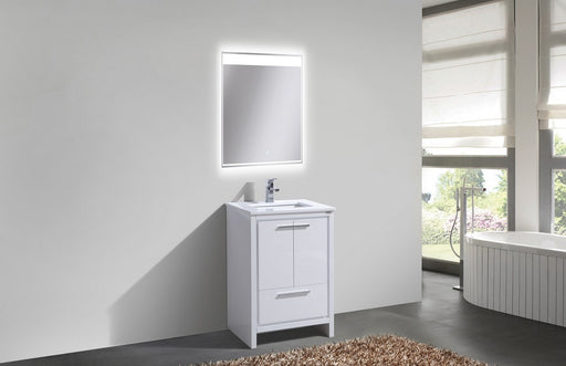 Kube Bath AD624GW Dolce 24" High Gloss White Free Standing Single Sink Bathroom Vanity with Quartz Top - view 2