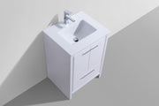 Kube Bath AD624GW Dolce 24" High Gloss White Free Standing Single Sink Bathroom Vanity with Quartz Top - view 3