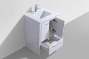 Kube Bath AD624GW Dolce 24" High Gloss White Free Standing Single Sink Bathroom Vanity with Quartz Top - view 4