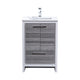 Kube Bath AD624HG Dolce 24" Ash Gray Free Standing Single Sink Bathroom Vanity with Quartz Top
