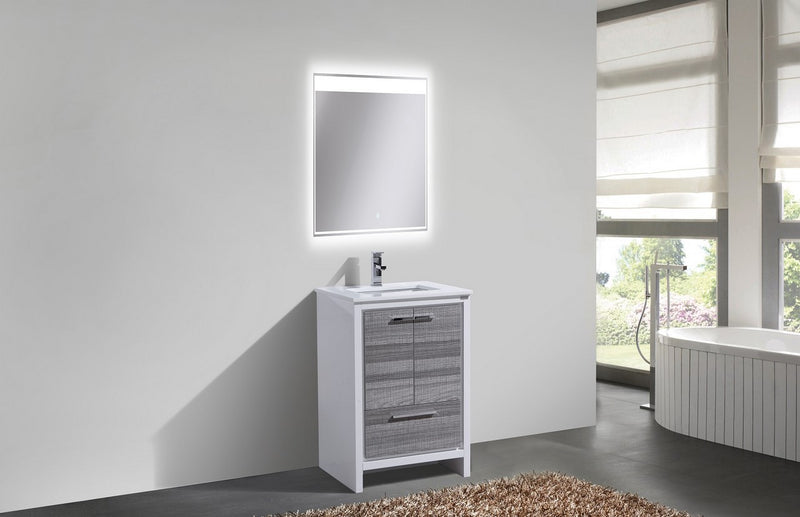 Kube Bath AD624HG Dolce 24" Ash Gray Free Standing Single Sink Bathroom Vanity with Quartz Top - view 2