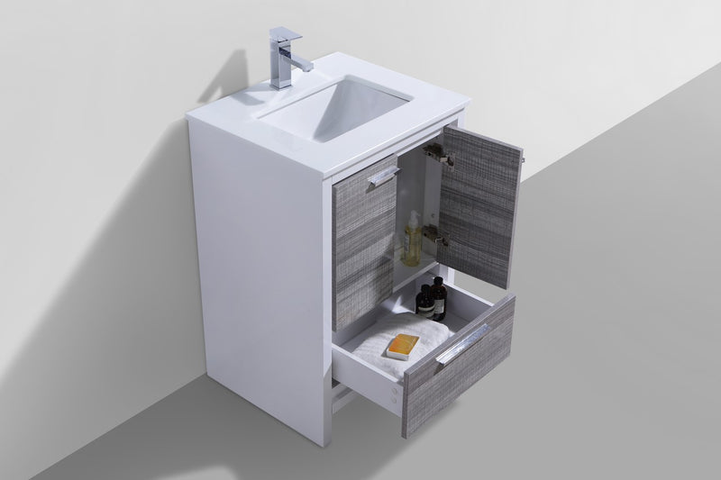 Kube Bath AD624HG Dolce 24" Ash Gray Free Standing Single Sink Bathroom Vanity with Quartz Top - view 4