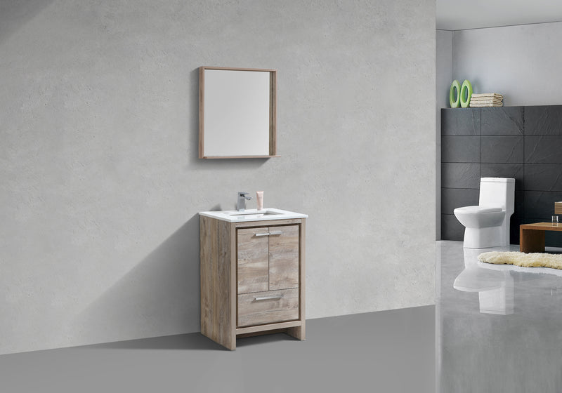 Kube Bath AD624NW Dolce 24" Nature Wood Free Standing Single Sink Bathroom Vanity with Quartz Top - view 3
