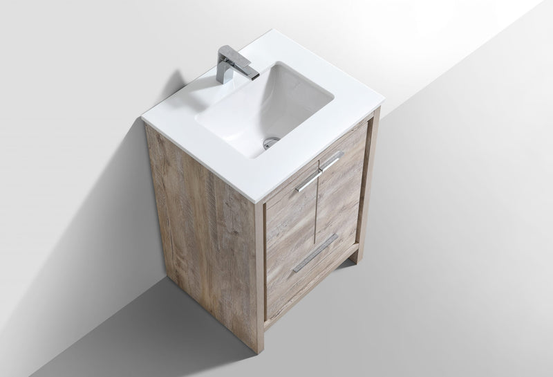 Kube Bath AD624NW Dolce 24" Nature Wood Free Standing Single Sink Bathroom Vanity with Quartz Top - view 4