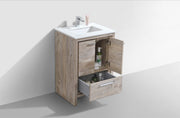 Kube Bath AD624NW Dolce 24" Nature Wood Free Standing Single Sink Bathroom Vanity with Quartz Top - view 5