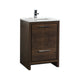 Kube Bath AD624RW Dolce 24" Rose Wood Free Standing Single Sink Bathroom Vanity with Quartz Top