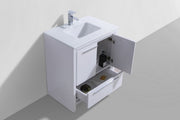 Kube Bath AD630GW Dolce 30" High Gloss White Free Standing Single Sink Bathroom Vanity with Quartz Top - view 4