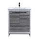 Kube Bath AD630HG Dolce 30" Ash Gray Free Standing Single Sink Bathroom Vanity with Quartz Top