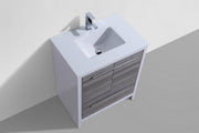 Kube Bath AD630HG Dolce 30" Ash Gray Free Standing Single Sink Bathroom Vanity with Quartz Top - view 3