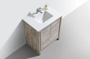 Kube Bath AD630NW Dolce 30" Nature Wood Free Standing Single Sink Bathroom Vanity with Quartz Top - view 3