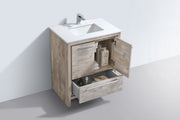 Kube Bath AD630NW Dolce 30" Nature Wood Free Standing Single Sink Bathroom Vanity with Quartz Top - view 4