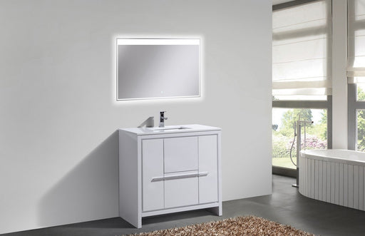 Kube Bath AD636GW Dolce 36" High Gloss White Free Standing Single Sink Bathroom Vanity with Quartz Top - view 2