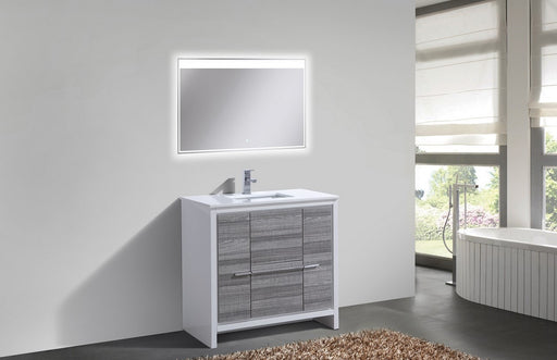 Kube Bath AD636HG Dolce 36" Ash Gray Free Standing Single Sink Bathroom Vanity with Quartz Top - view 2