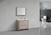 Kube Bath AD636NW Dolce 36" Nature Wood Free Standing Single Sink Bathroom Vanity with Quartz Top - view 2