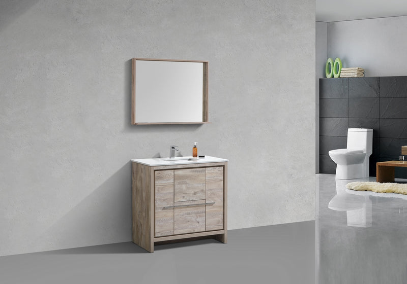 Kube Bath AD636NW Dolce 36" Nature Wood Free Standing Single Sink Bathroom Vanity with Quartz Top - view 2