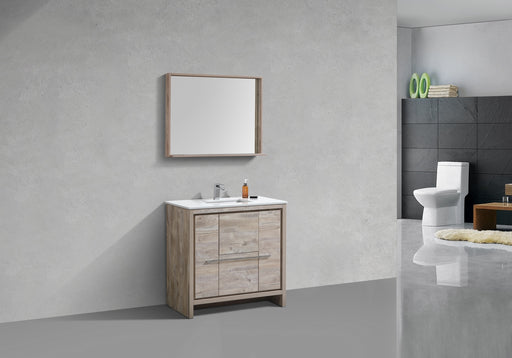 Kube Bath AD636NW Dolce 36" Nature Wood Free Standing Single Sink Bathroom Vanity with Quartz Top - view 2