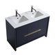 Kube Bath AD648DBLUE Dolce 48" Blue Free Standing Double Sink Bathroom Vanity with Quartz Top