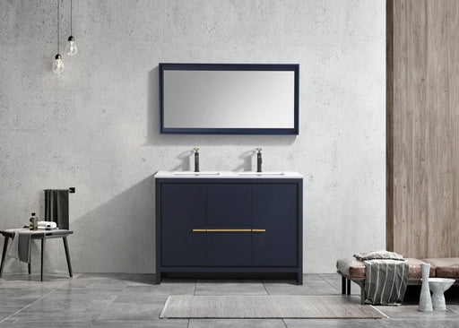 Kube Bath AD648DBLUE Dolce 48" Blue Free Standing Double Sink Bathroom Vanity with Quartz Top - view 2