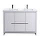 Kube Bath AD648DGW Dolce 48" High Gloss White Free Standing Double Sink Bathroom Vanity with Quartz Top
