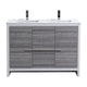 Kube Bath AD648DHG Dolce 48" Ash Gray Free Standing Double Sink Bathroom Vanity with Quartz Top