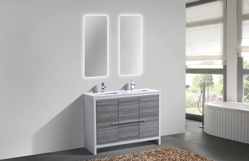 Kube Bath AD648DHG Dolce 48" Ash Gray Free Standing Double Sink Bathroom Vanity with Quartz Top - view 3