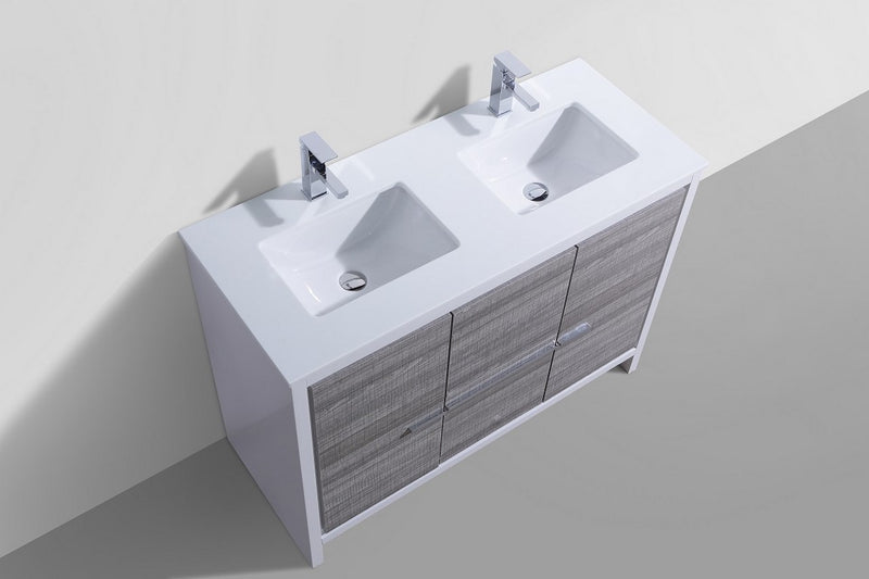 Kube Bath AD648DHG Dolce 48" Ash Gray Free Standing Double Sink Bathroom Vanity with Quartz Top - view 2