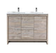 Kube Bath AD648DNW Dolce 48" Nature Wood Free Standing Double Sink Bathroom Vanity with Quartz Top