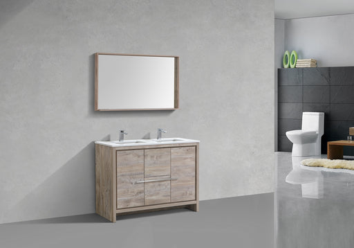Kube Bath AD648DNW Dolce 48" Nature Wood Free Standing Double Sink Bathroom Vanity with Quartz Top - view 2