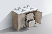 Kube Bath AD648DNW Dolce 48" Nature Wood Free Standing Double Sink Bathroom Vanity with Quartz Top - view 4