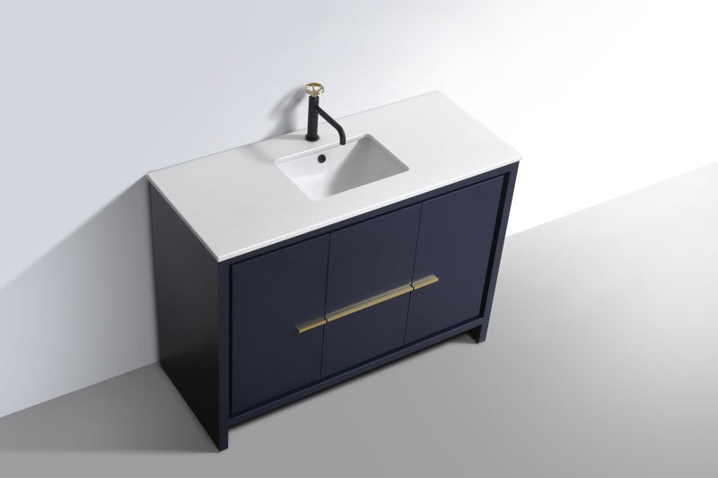Kube Bath AD648SBLUE Dolce 48" Blue Free Standing Single Sink Bathroom Vanity with Quartz Top - view 4