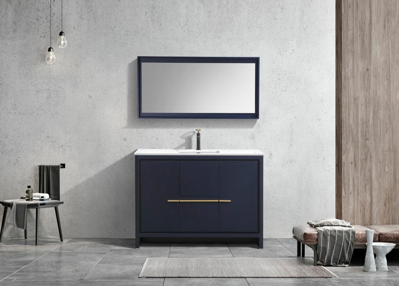 Kube Bath AD648SBLUE Dolce 48" Blue Free Standing Single Sink Bathroom Vanity with Quartz Top - view 2