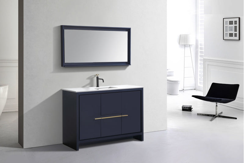 Kube Bath AD648SBLUE Dolce 48" Blue Free Standing Single Sink Bathroom Vanity with Quartz Top - view 3