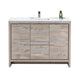 Kube Bath AD648SNW Dolce 48" Nature Wood Free Standing Single Sink Bathroom Vanity with Quartz Top